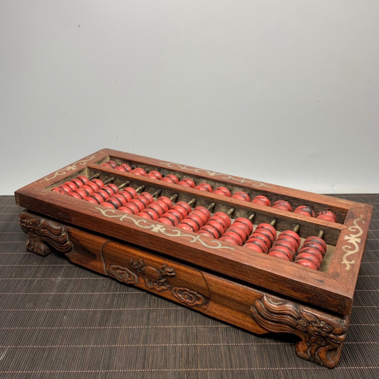 Chinese antique rosewood tiger leg abacus