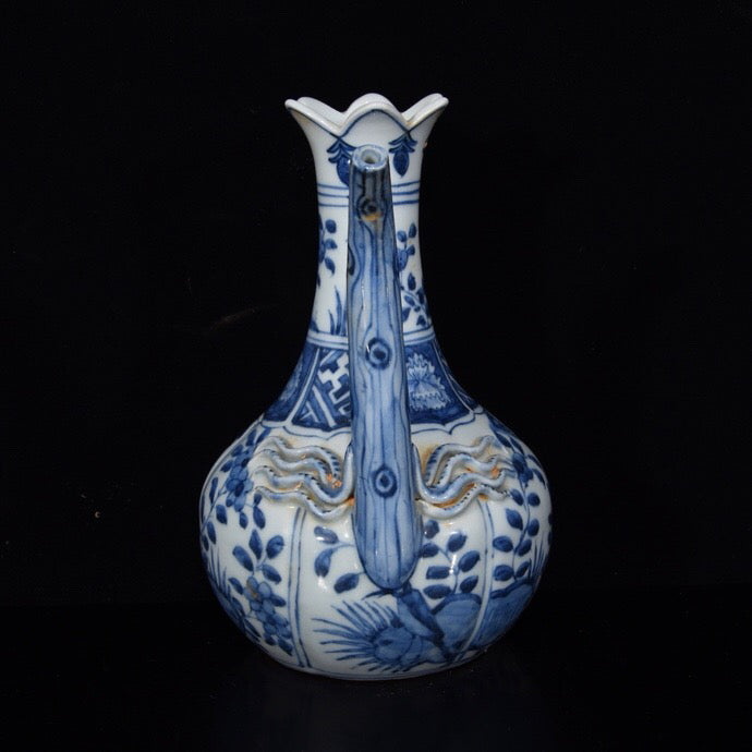 Chinese Antique Flower Window Flower Pattern Holding Pot