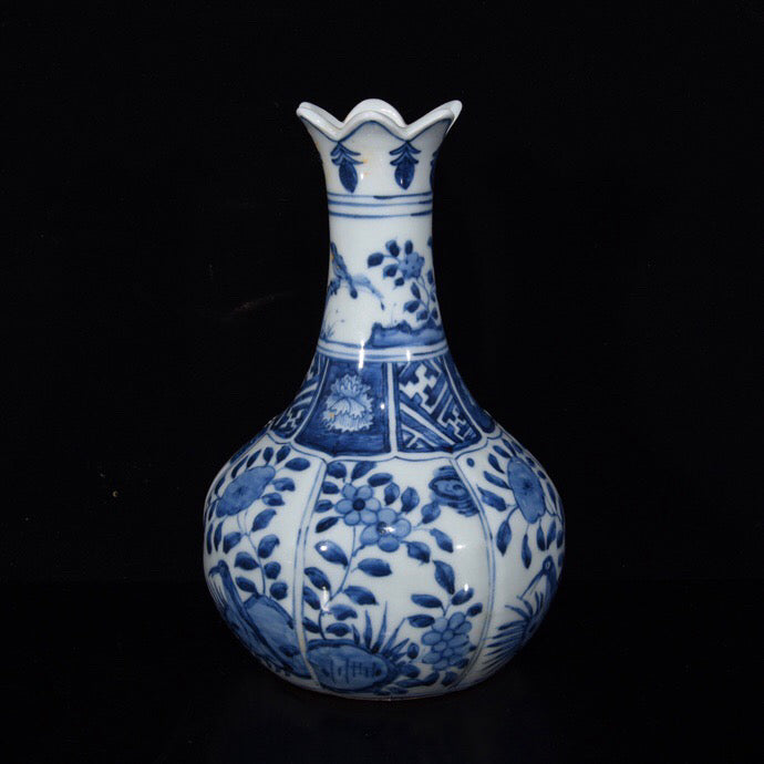 Chinese Antique Flower Window Flower Pattern Holding Pot