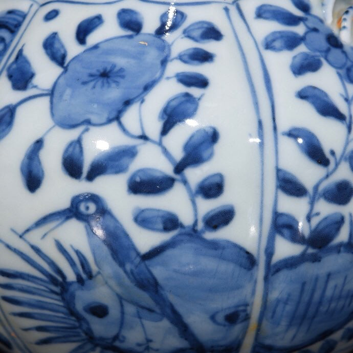 Chinese Antique Flower Window Flower Pattern Holding Pot