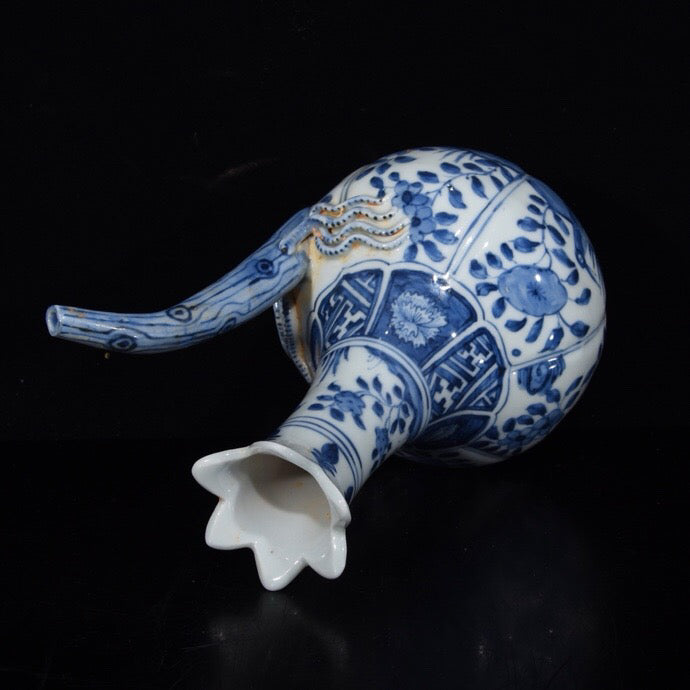 Chinese Antique Flower Window Flower Pattern Holding Pot