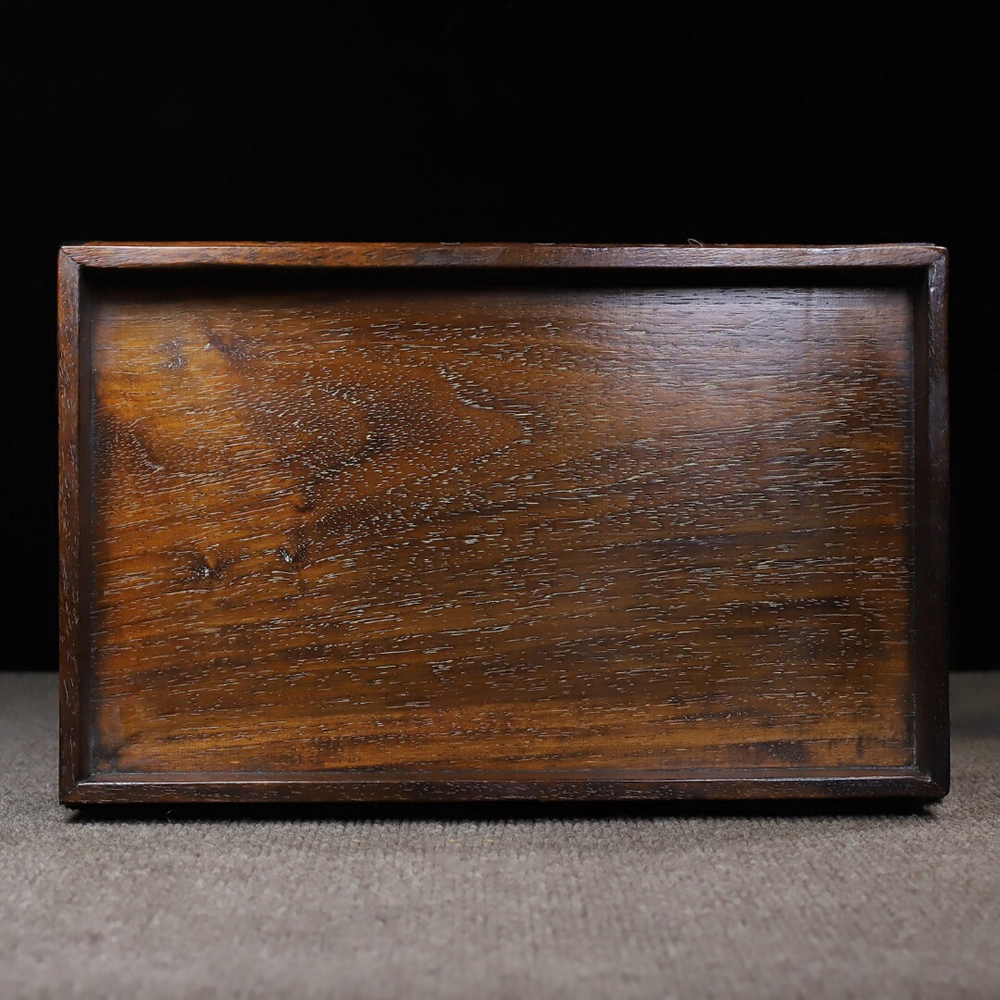 Chinese antique rosewood carved base tea tray