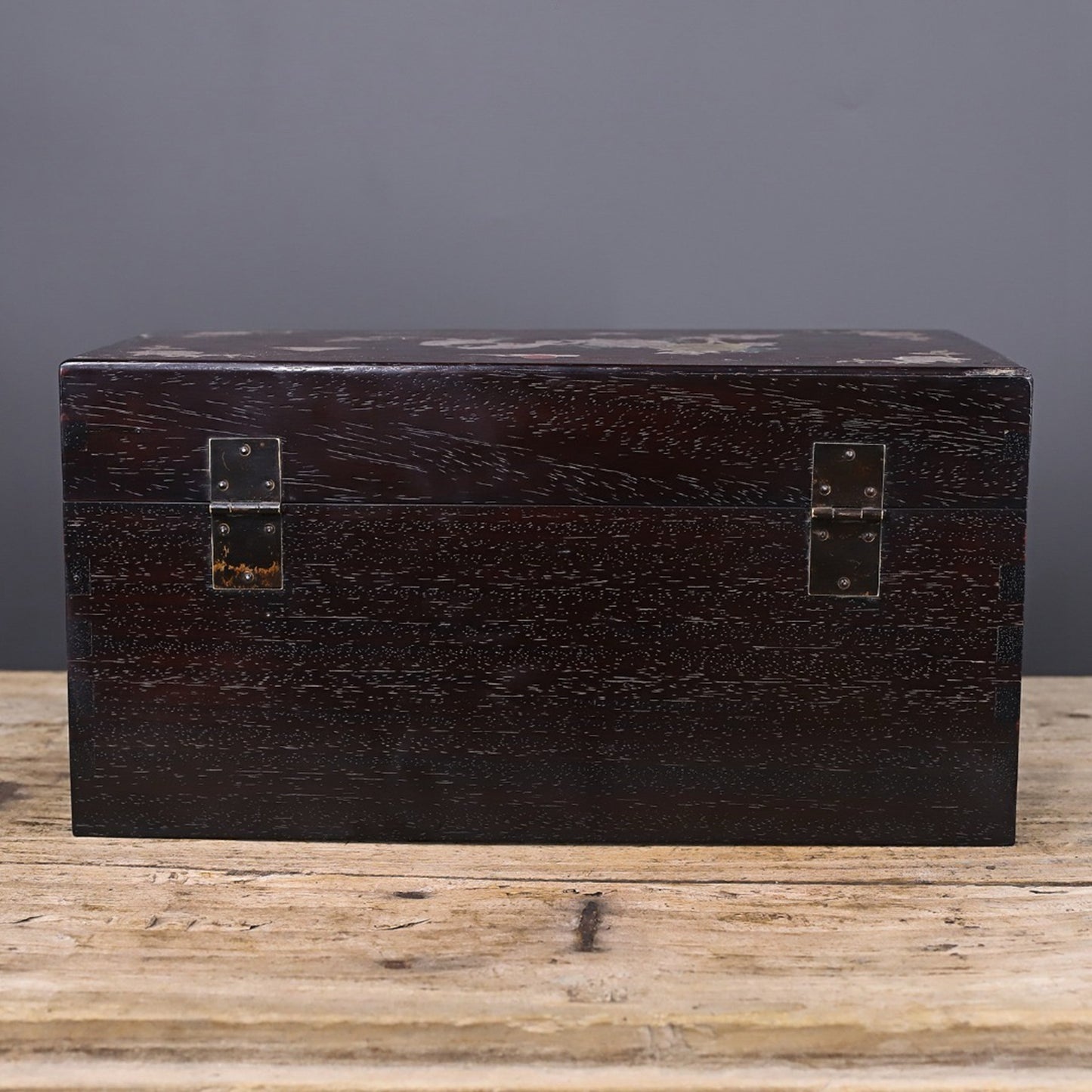 Chinese antique rosewood flower and bird box