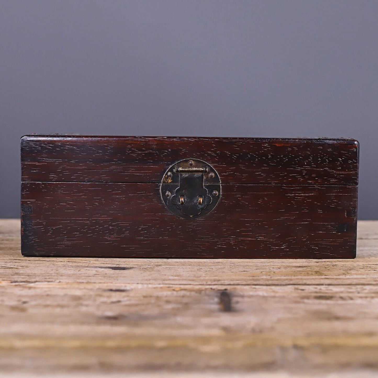 Chinese antique small leaf rosewood inlaid with shells, flowers, and birds jewelry box
