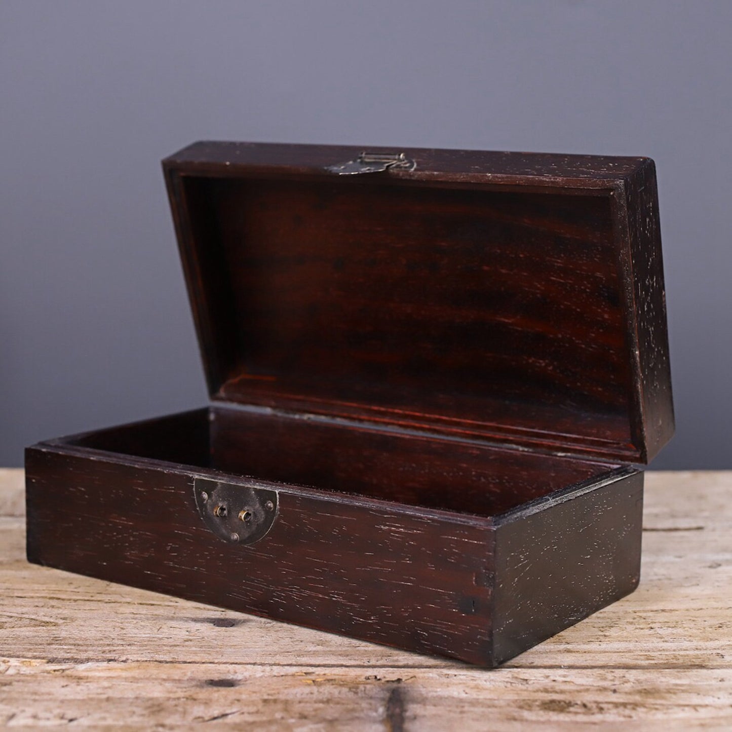Chinese antique small leaf rosewood inlaid with shells, flowers, and birds jewelry box