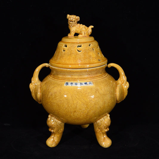Chinese antique three legged fumigation furnace