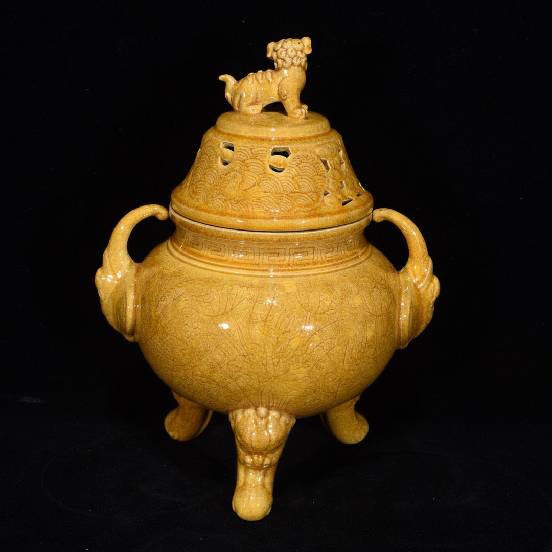 Chinese antique three legged fumigation furnace