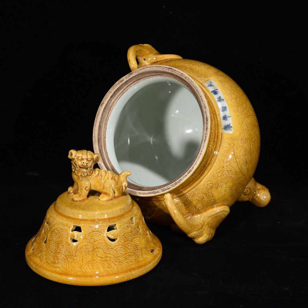 Chinese antique three legged fumigation furnace