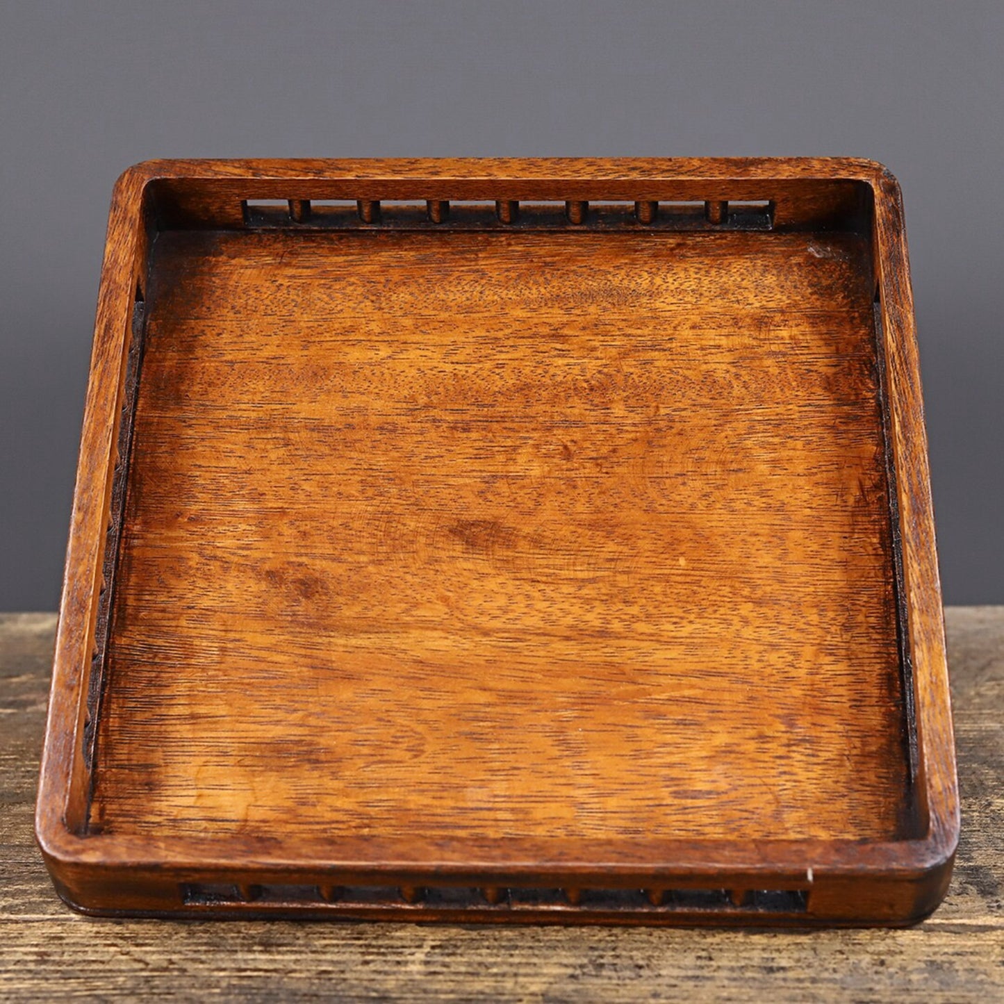 Chinese antique rosewood hollow tray