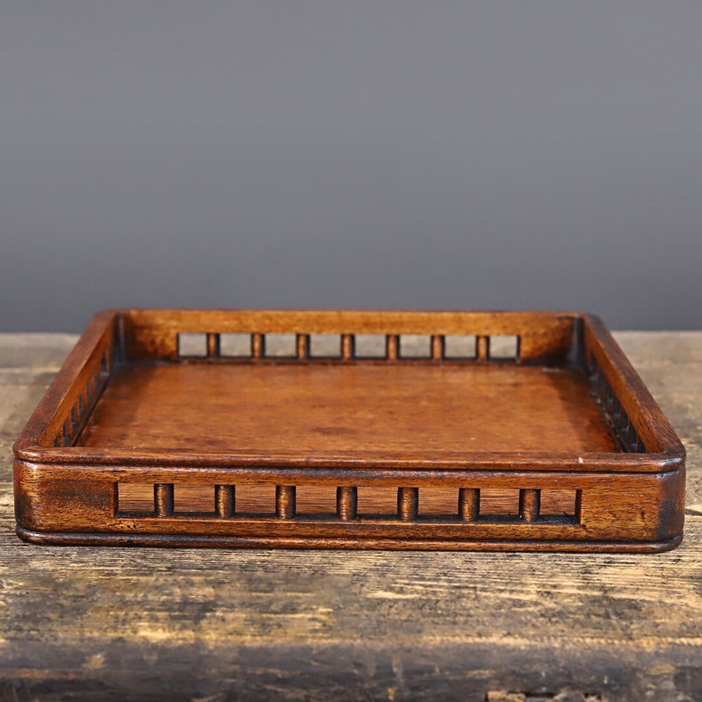 Chinese antique rosewood hollow tray