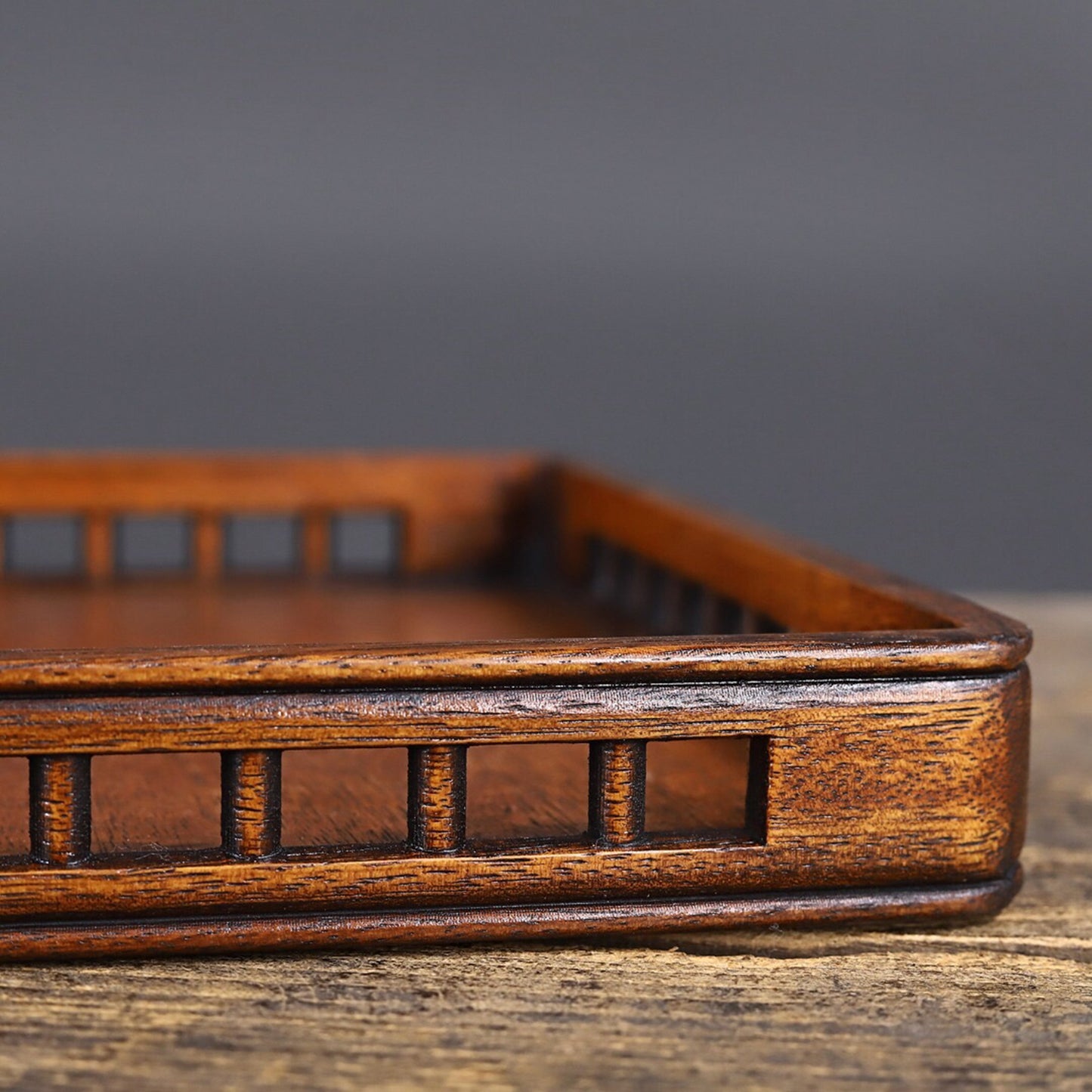 Chinese antique rosewood hollow tray