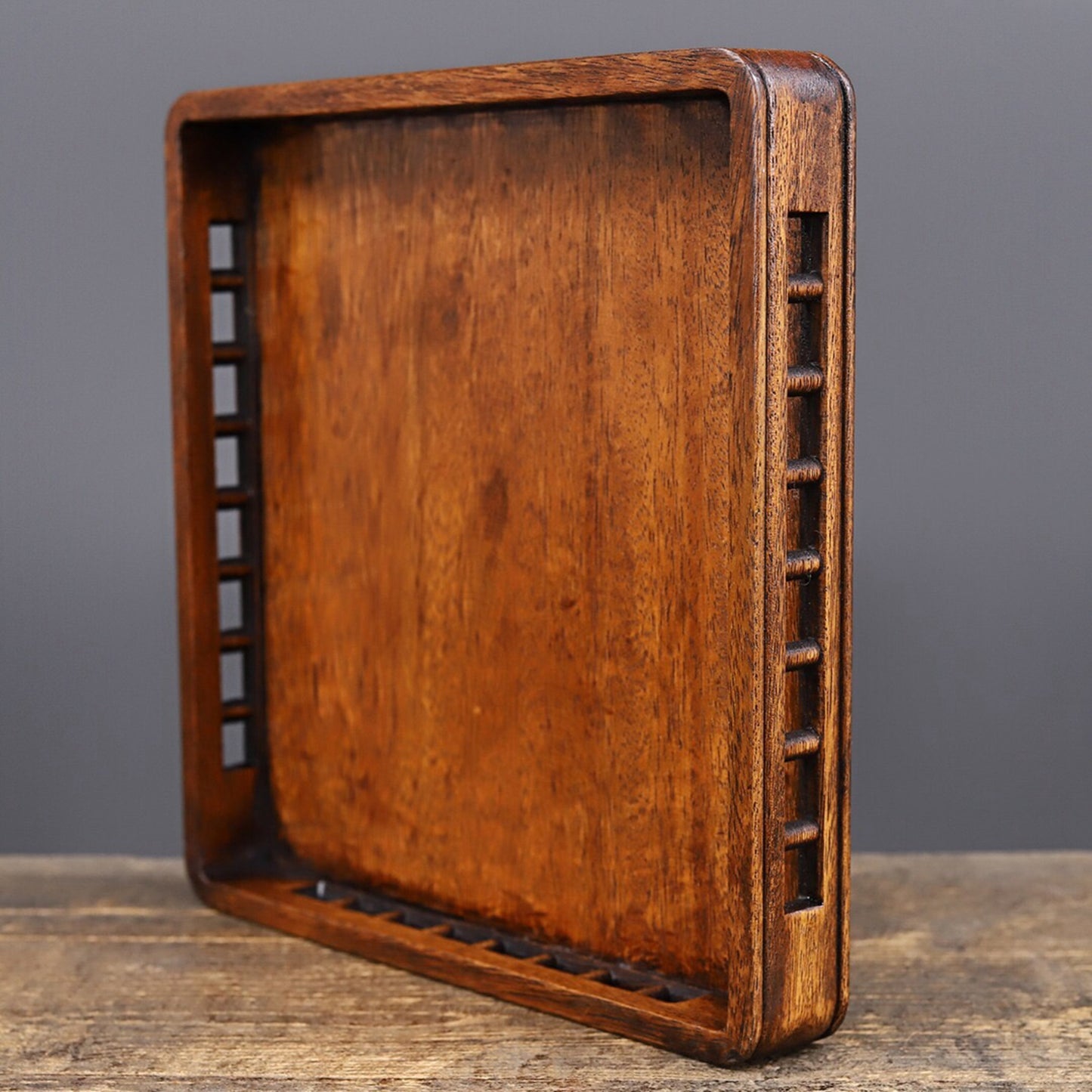 Chinese antique rosewood hollow tray