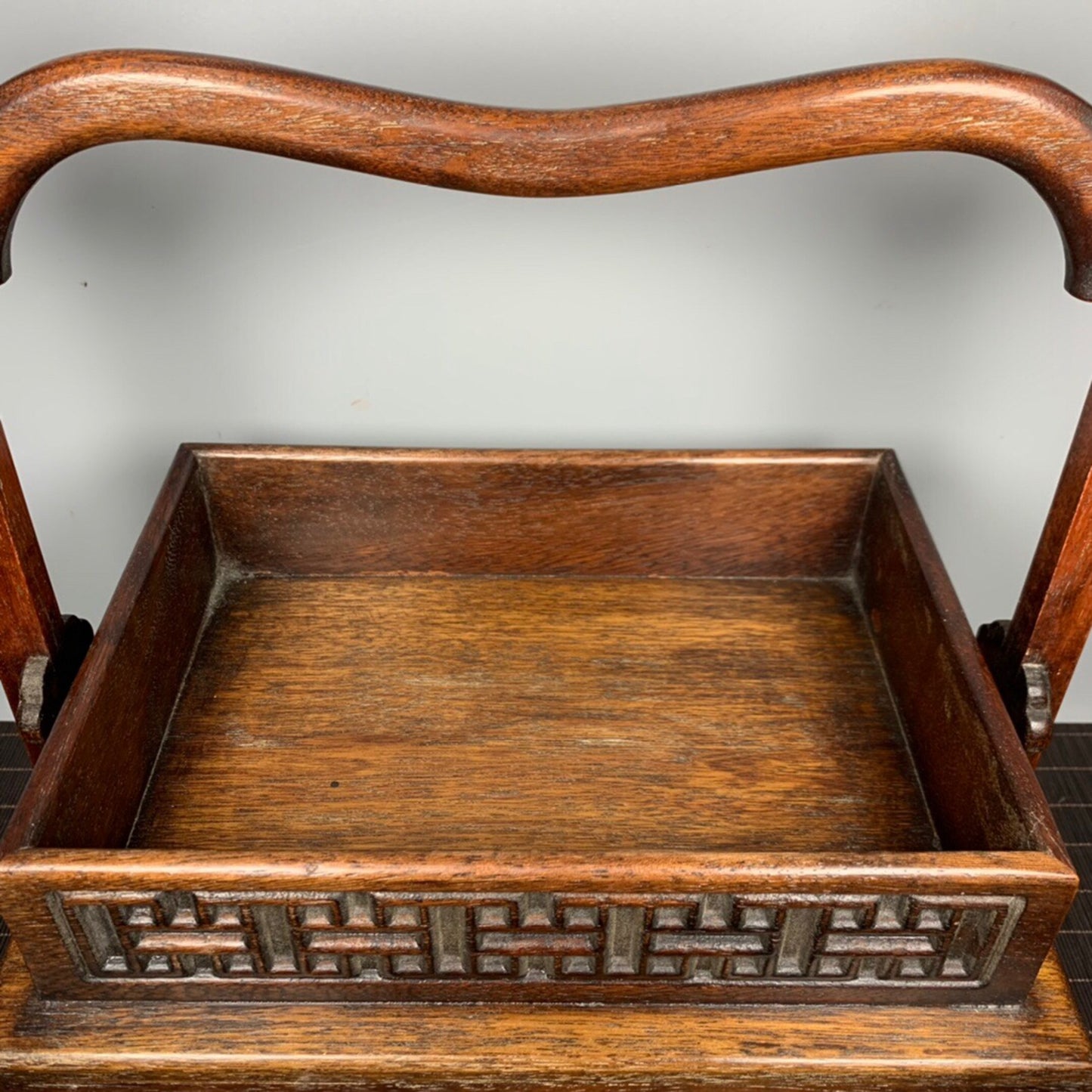 Chinese antique rosewood auspicious carrying box