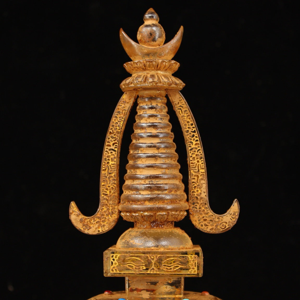 Chinese antique crystal carved relics Bodhi pagoda