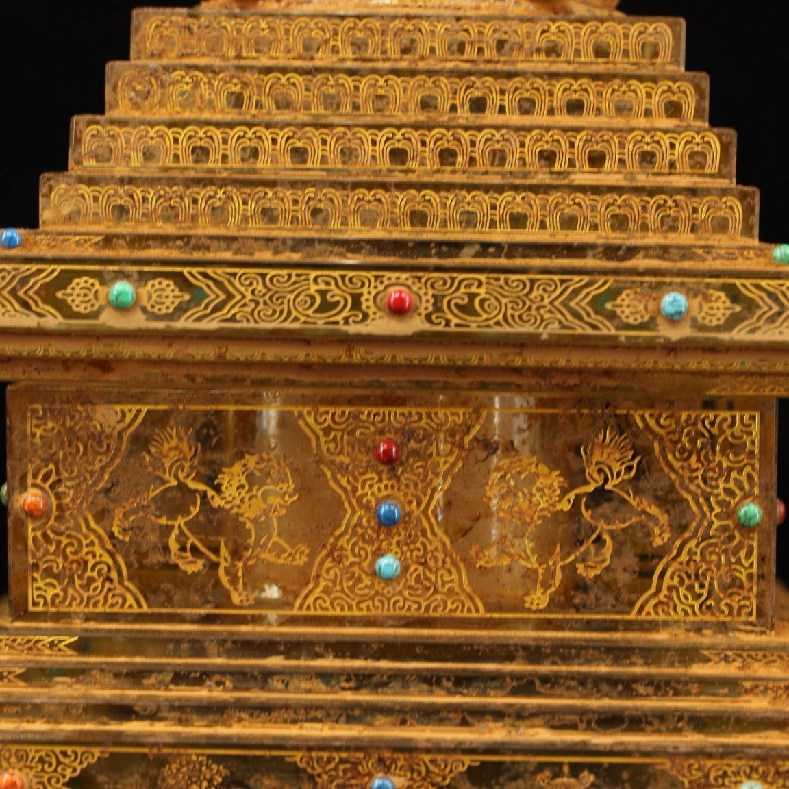 Chinese antique crystal carved relics Bodhi pagoda