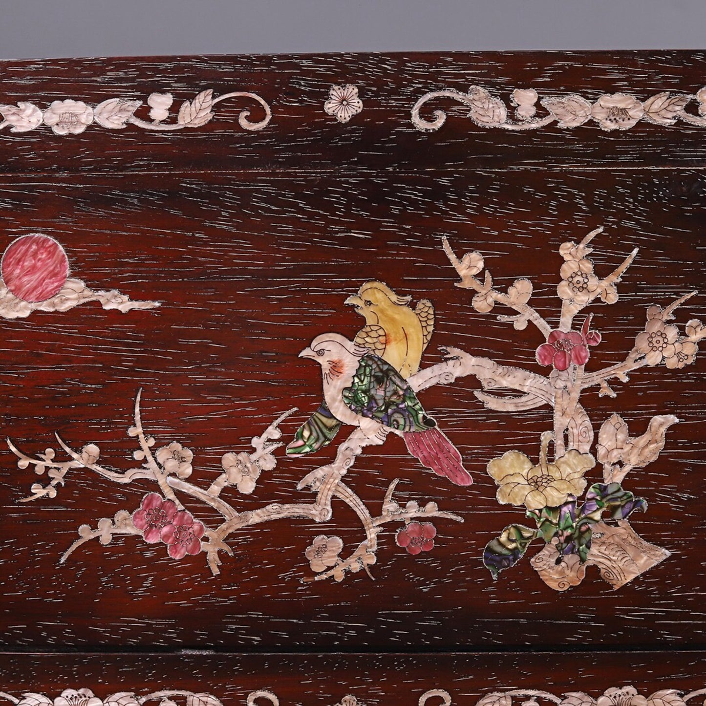 Chinese antique small leaf rosewood inlaid with shell kang table