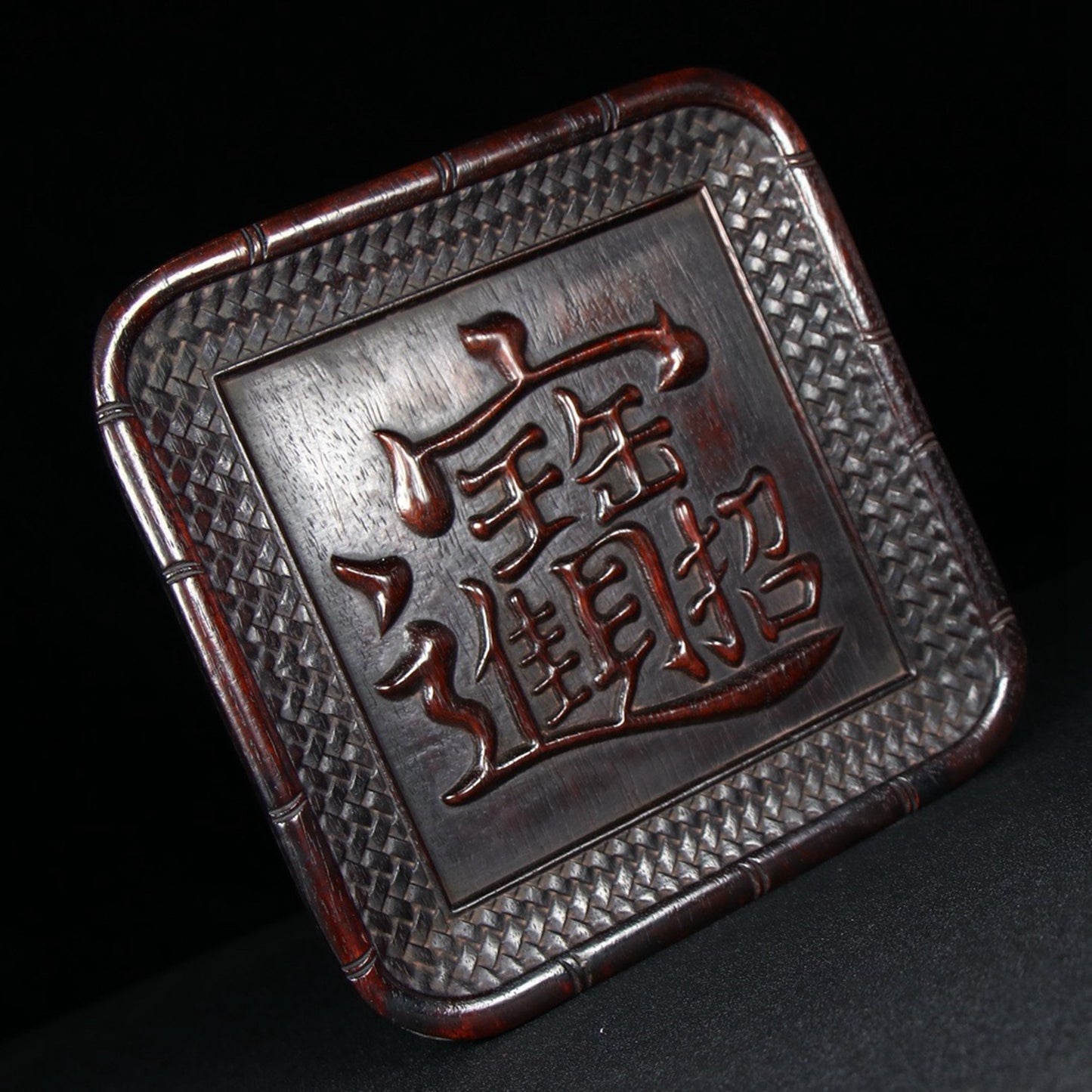 Handmade carved Chinese antique sour branch wood plates