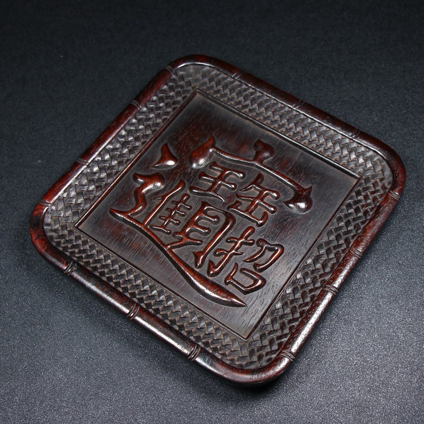 Handmade carved Chinese antique sour branch wood plates