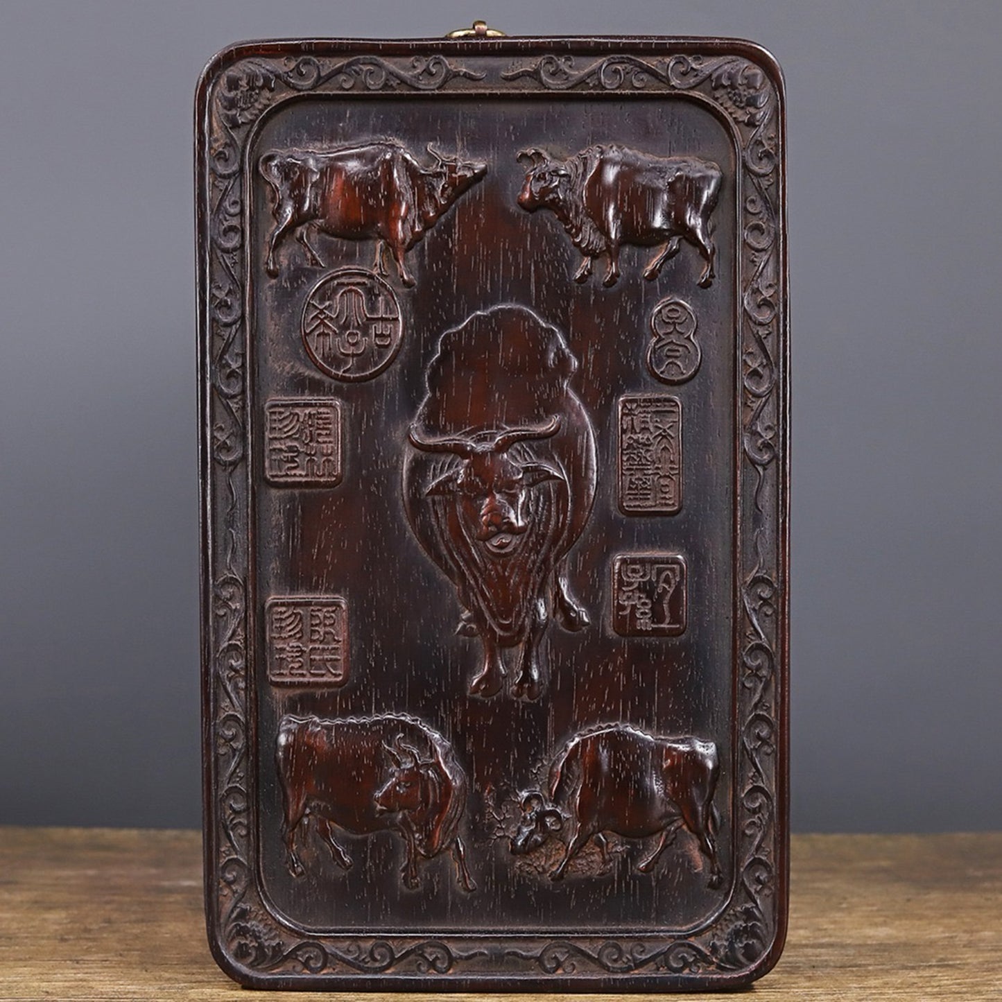 Chinese antique sour branch wooden plaque