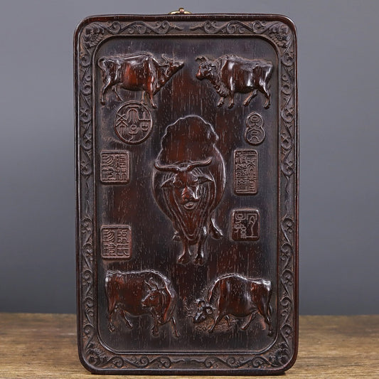 Chinese antique sour branch wooden plaque