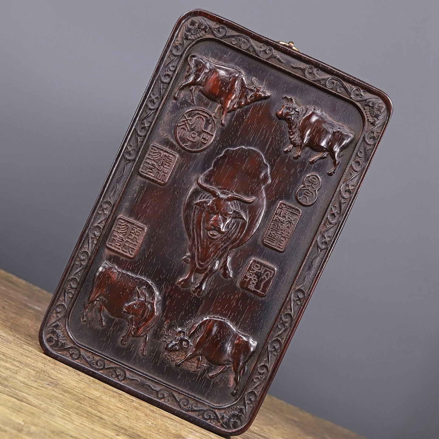 Chinese antique sour branch wooden plaque