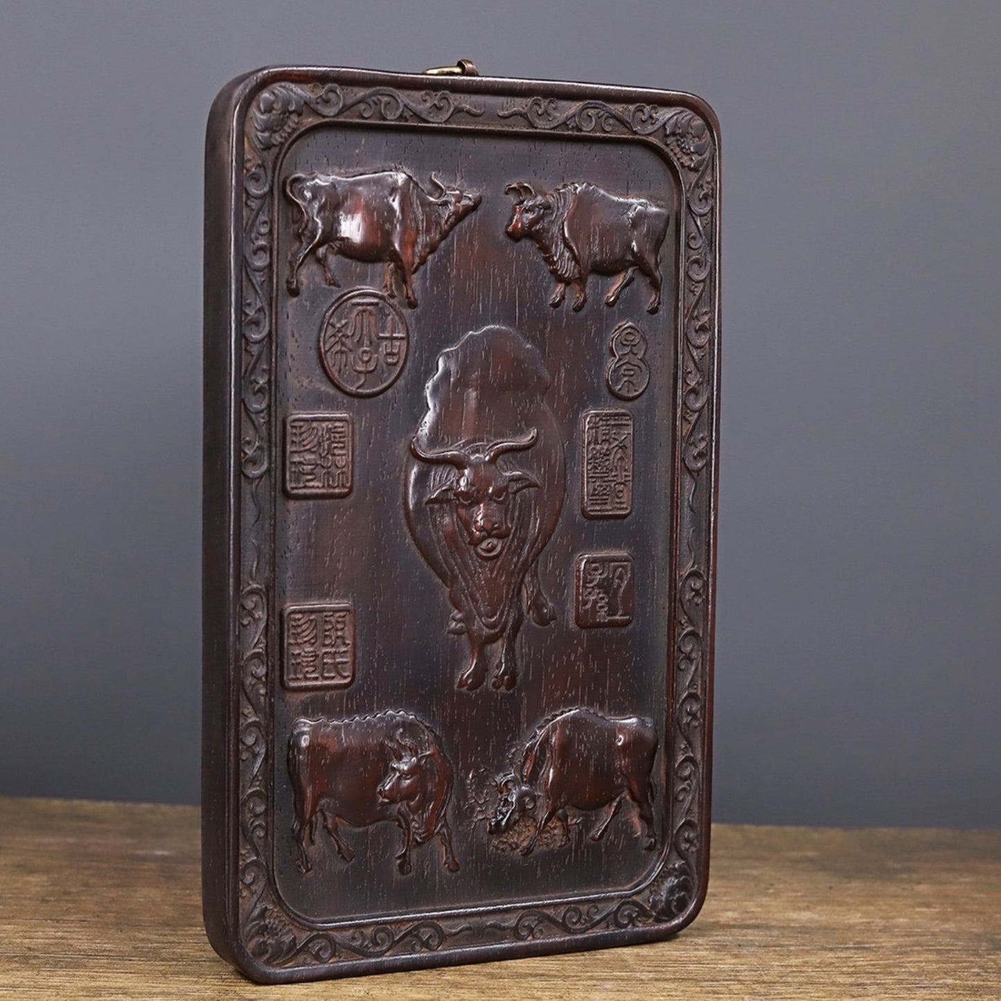 Chinese antique sour branch wooden plaque