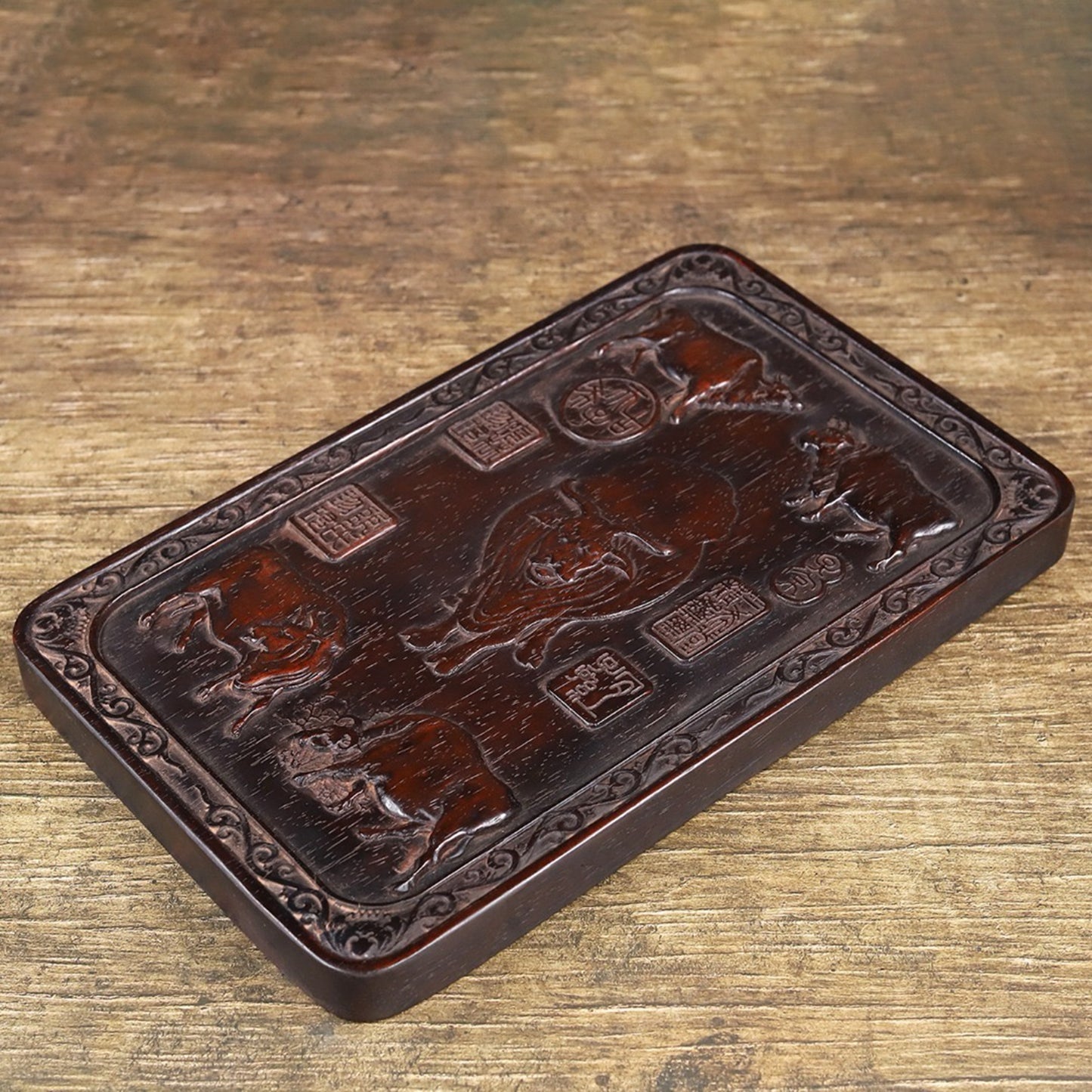 Chinese antique sour branch wooden plaque