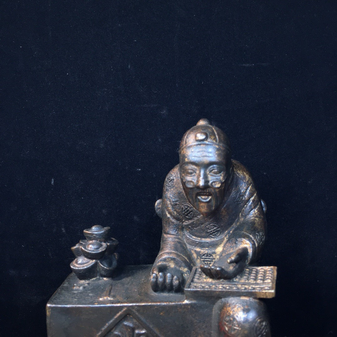 Chinese antique pure copper figure sculptures