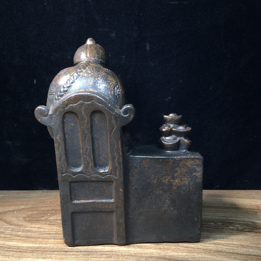 Chinese antique pure copper figure sculptures