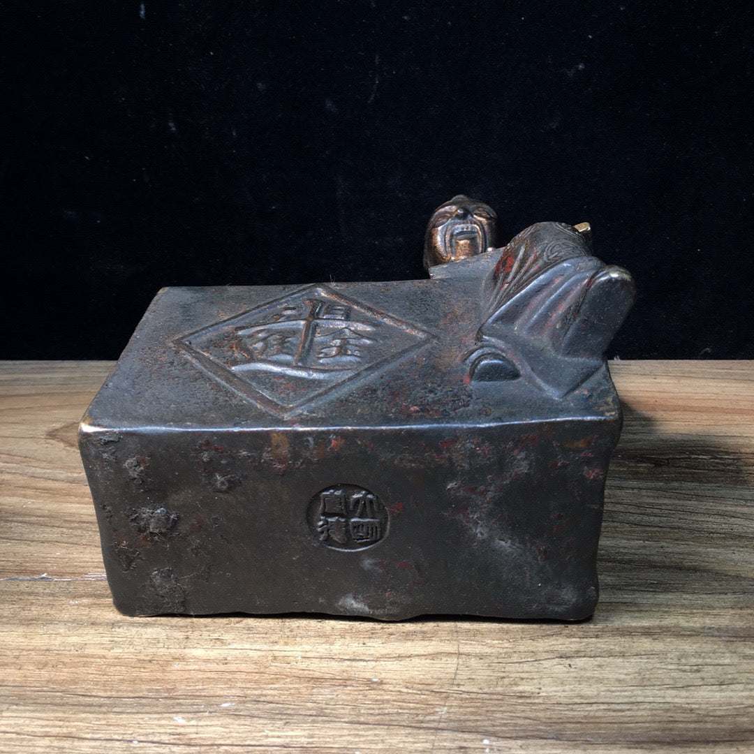 Chinese antique pure copper figure sculptures