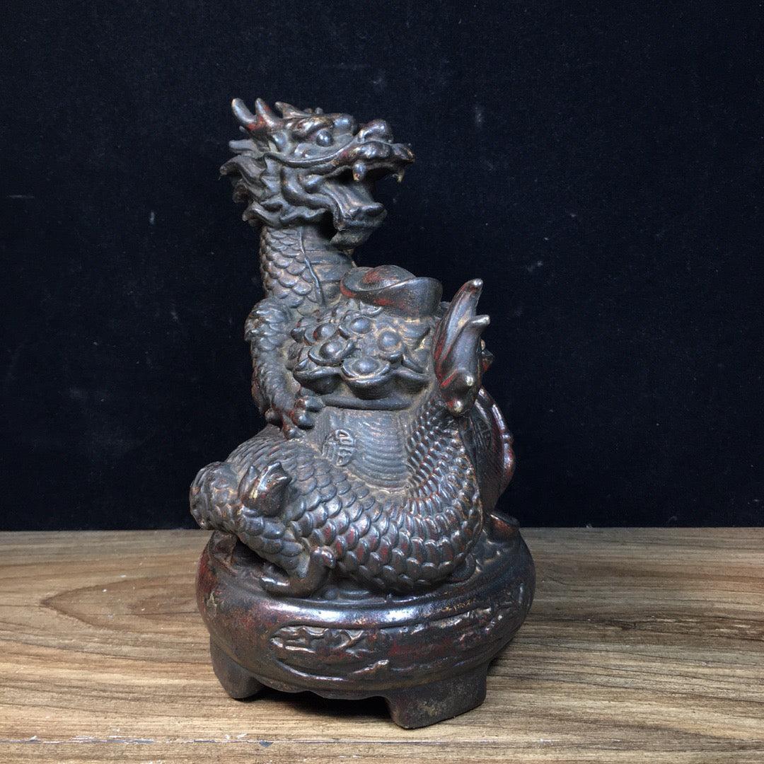 Chinese Antique Pure Copper Zhaocai Jinbaolong
