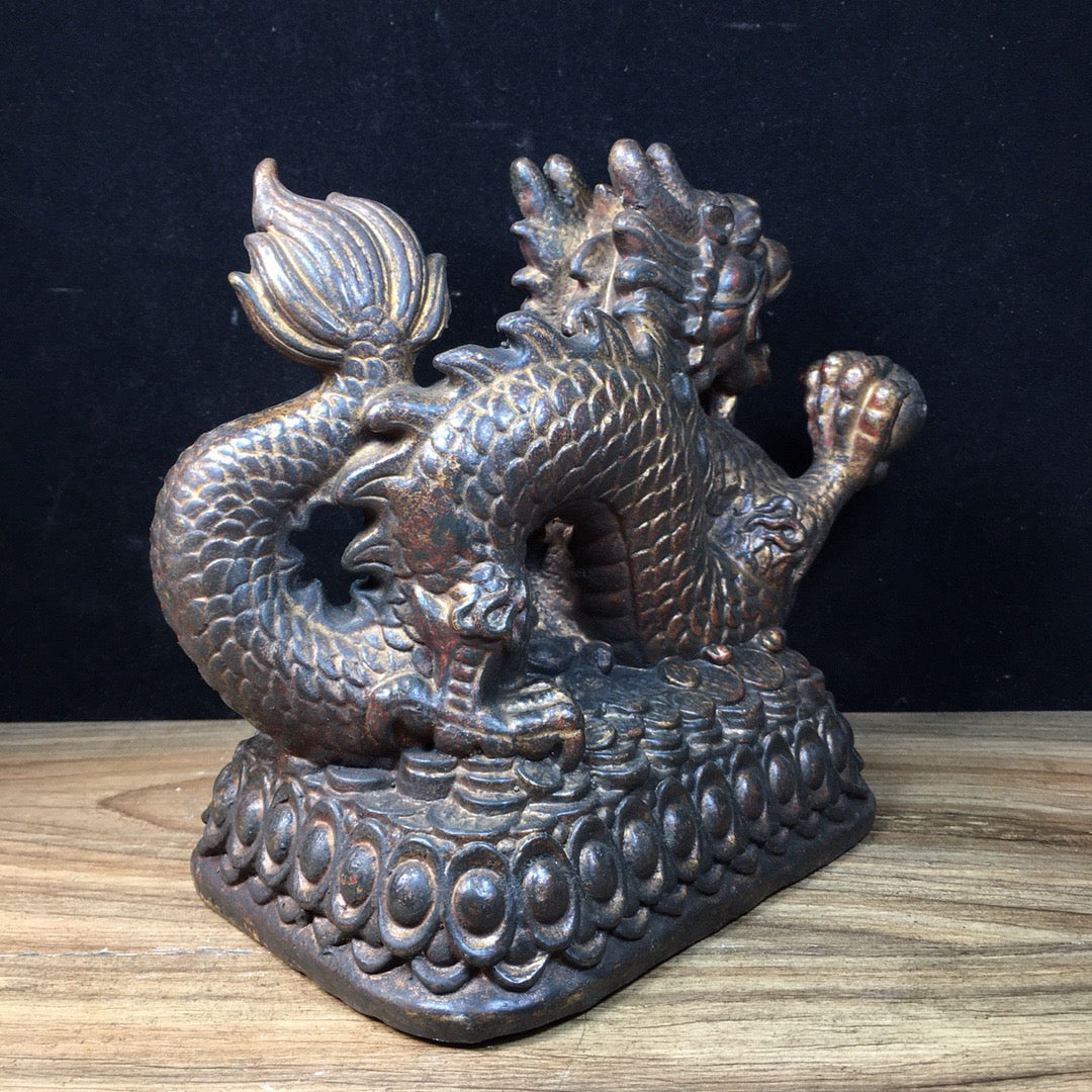 Chinese Antique Pure Copper Zhaocai Jinbaolong