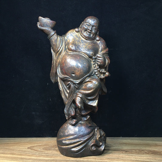 Chinese antique pure copper Maitreya Buddha