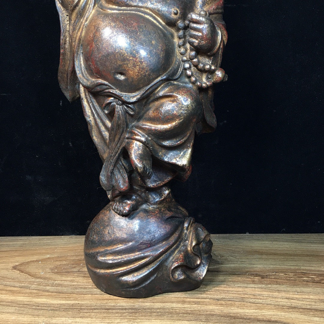 Chinese antique pure copper Maitreya Buddha