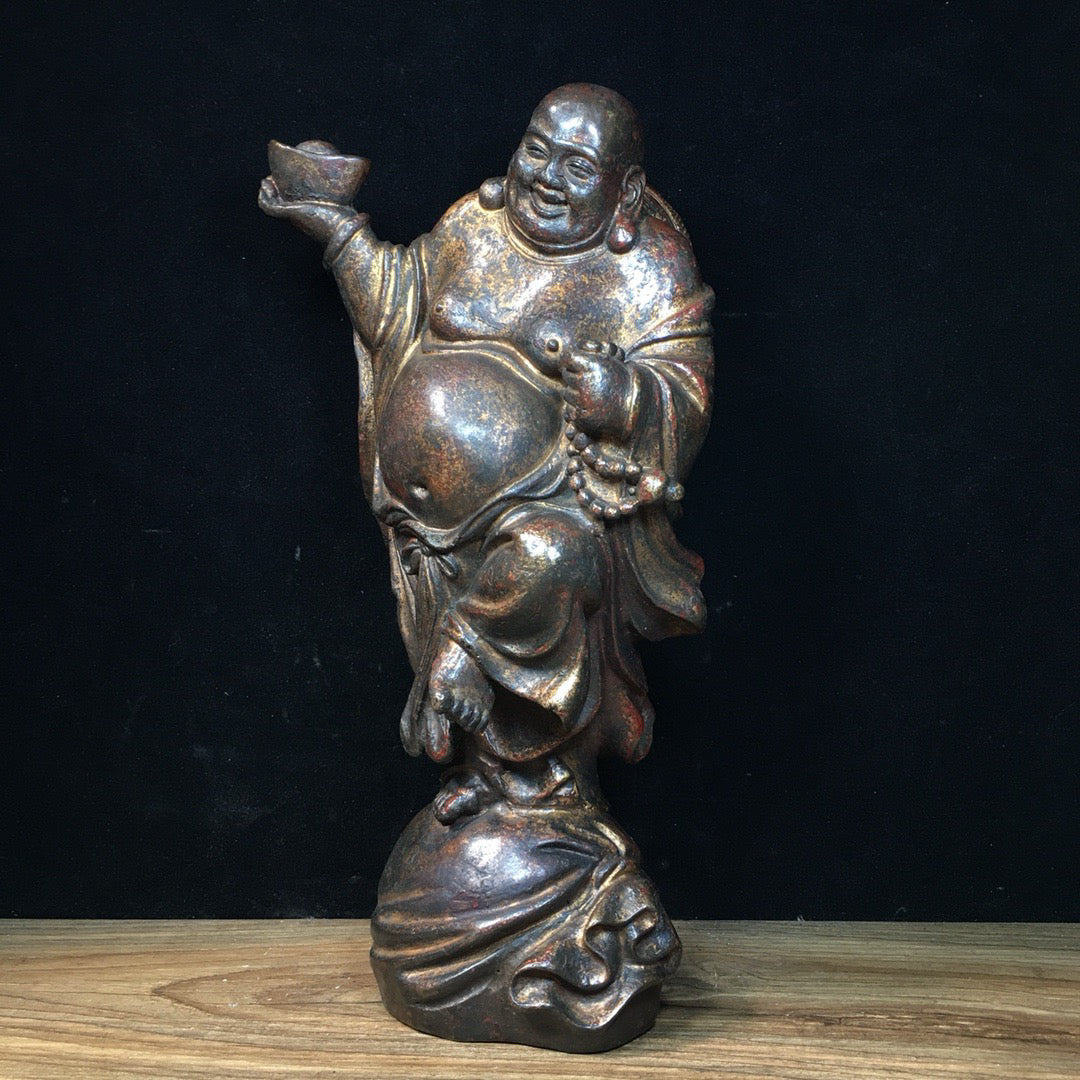 Chinese antique pure copper Maitreya Buddha
