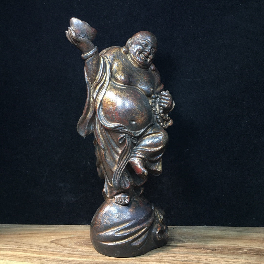 Chinese antique pure copper Maitreya Buddha
