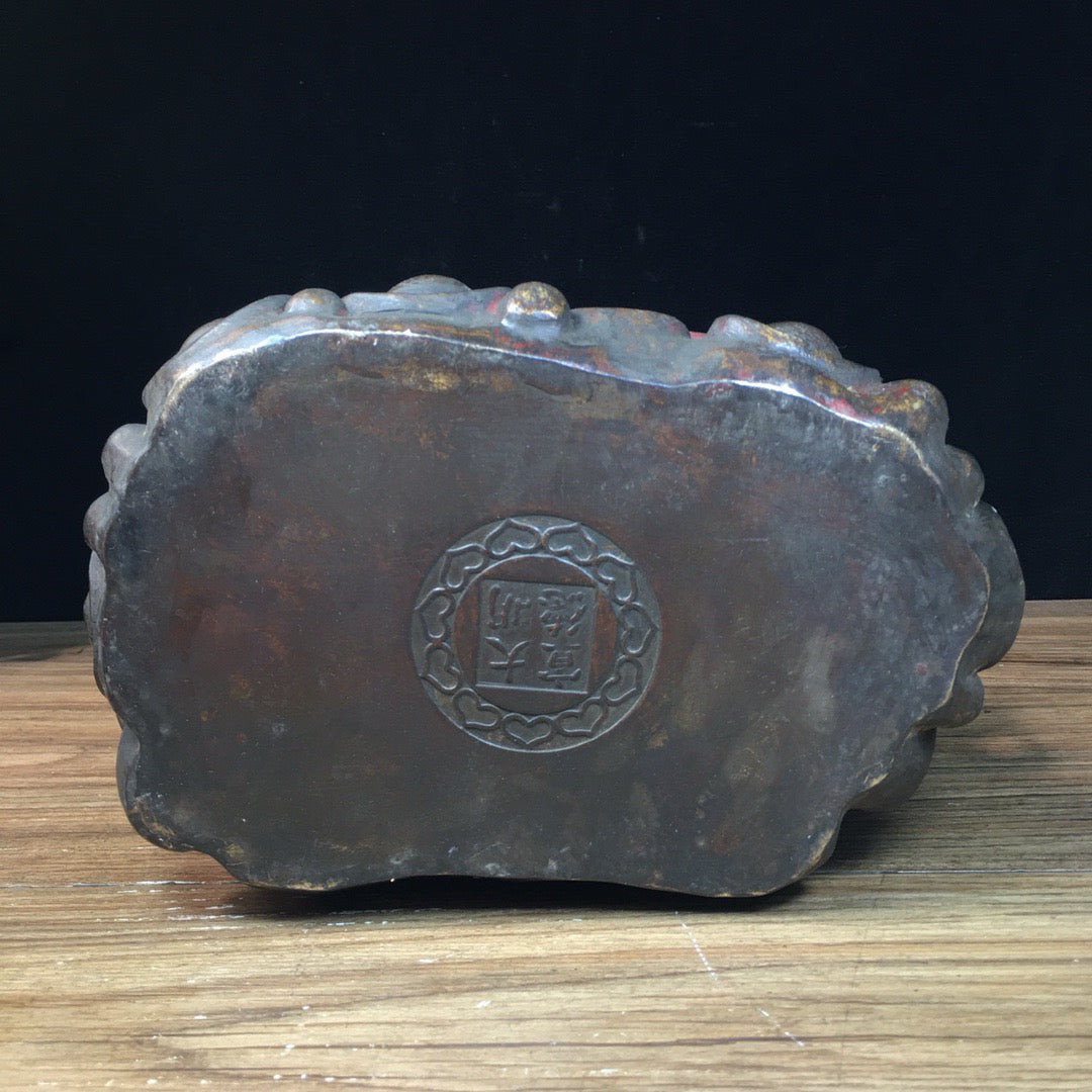 Chinese antique pure copper nine tailed fox