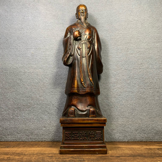 Chinese antique pure copper figure sculptures