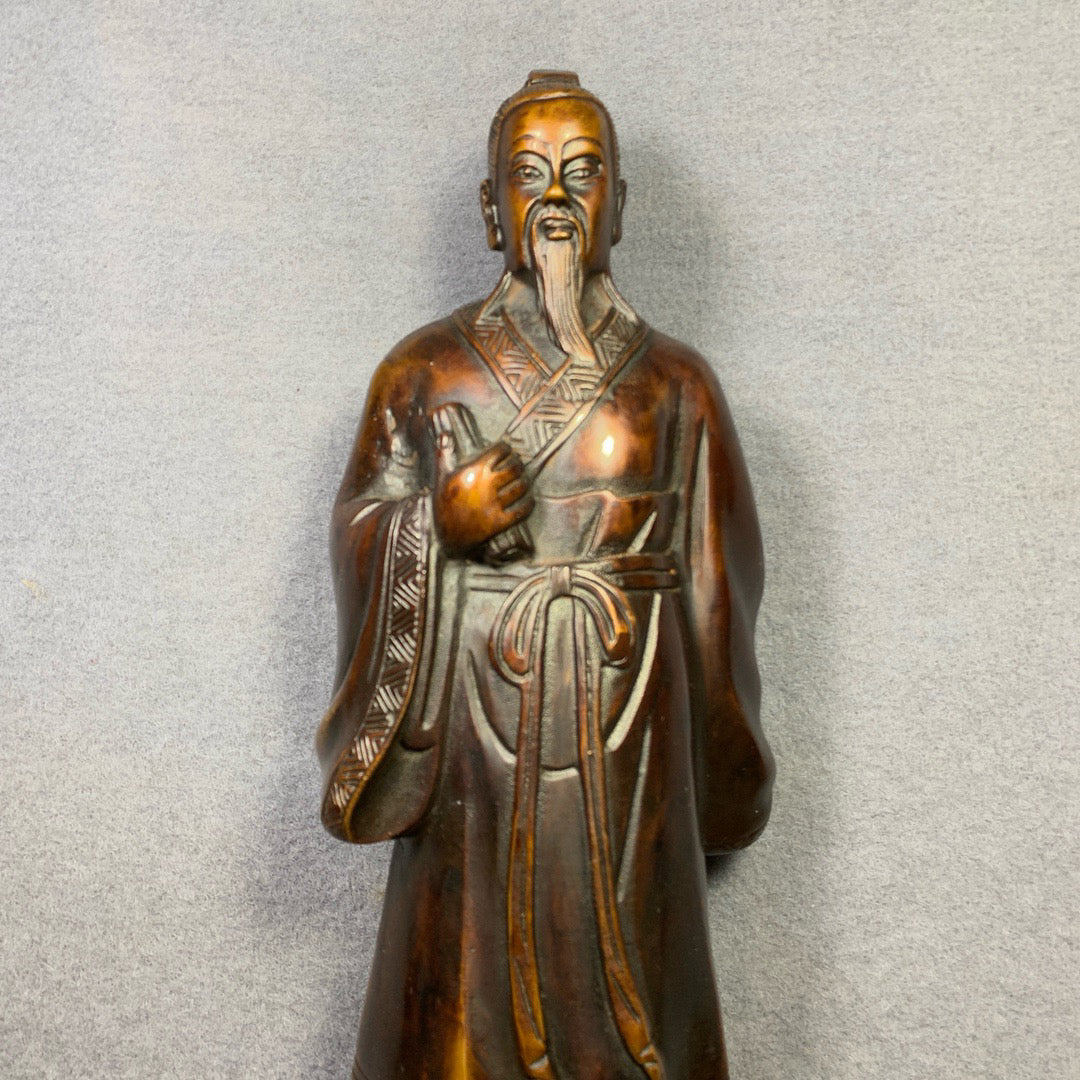 Chinese antique pure copper figure sculptures