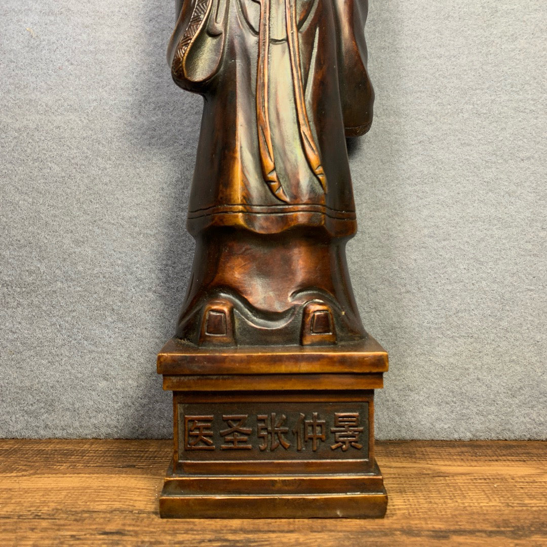 Chinese antique pure copper figure sculptures