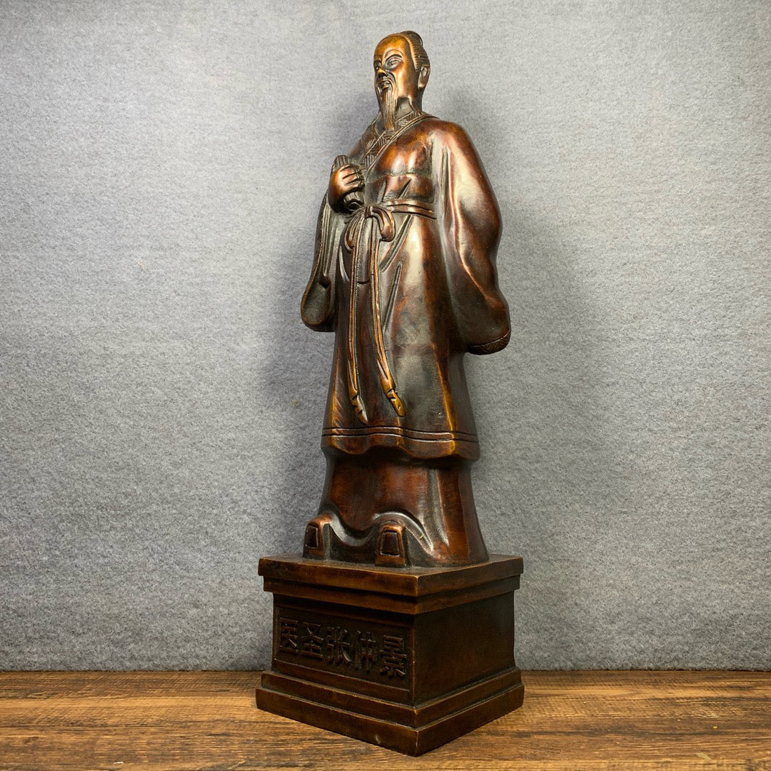 Chinese antique pure copper figure sculptures