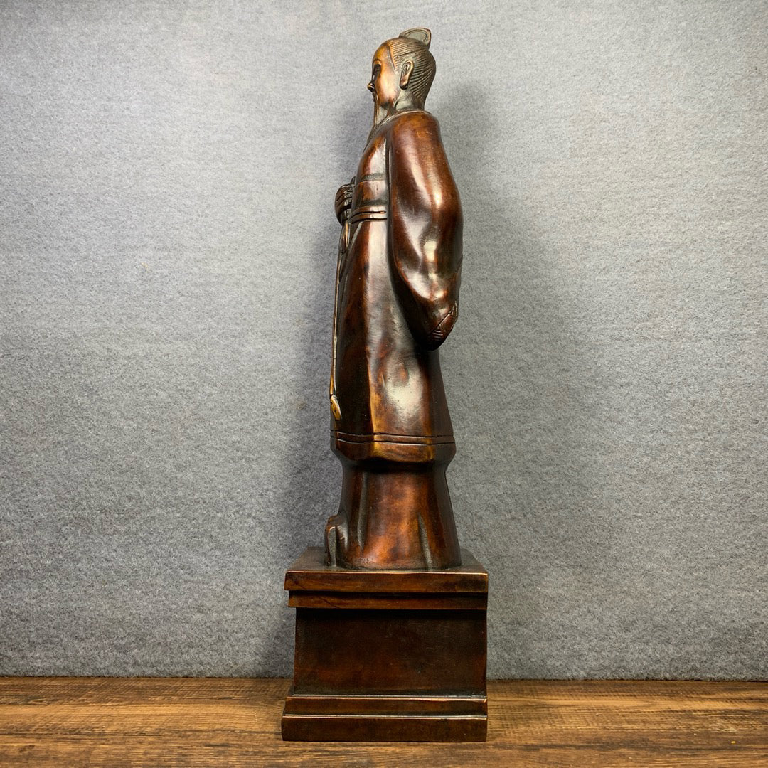 Chinese antique pure copper figure sculptures