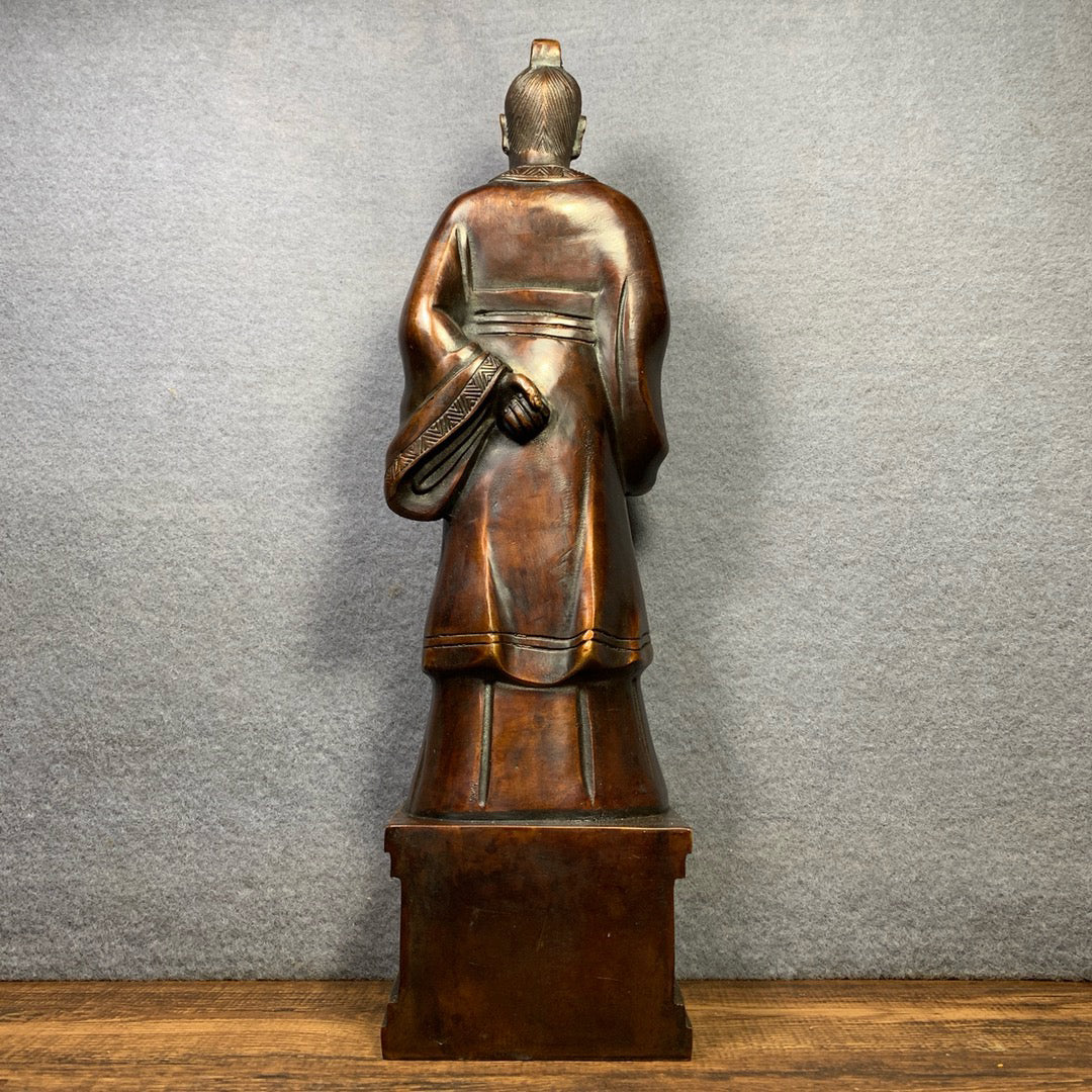 Chinese antique pure copper figure sculptures
