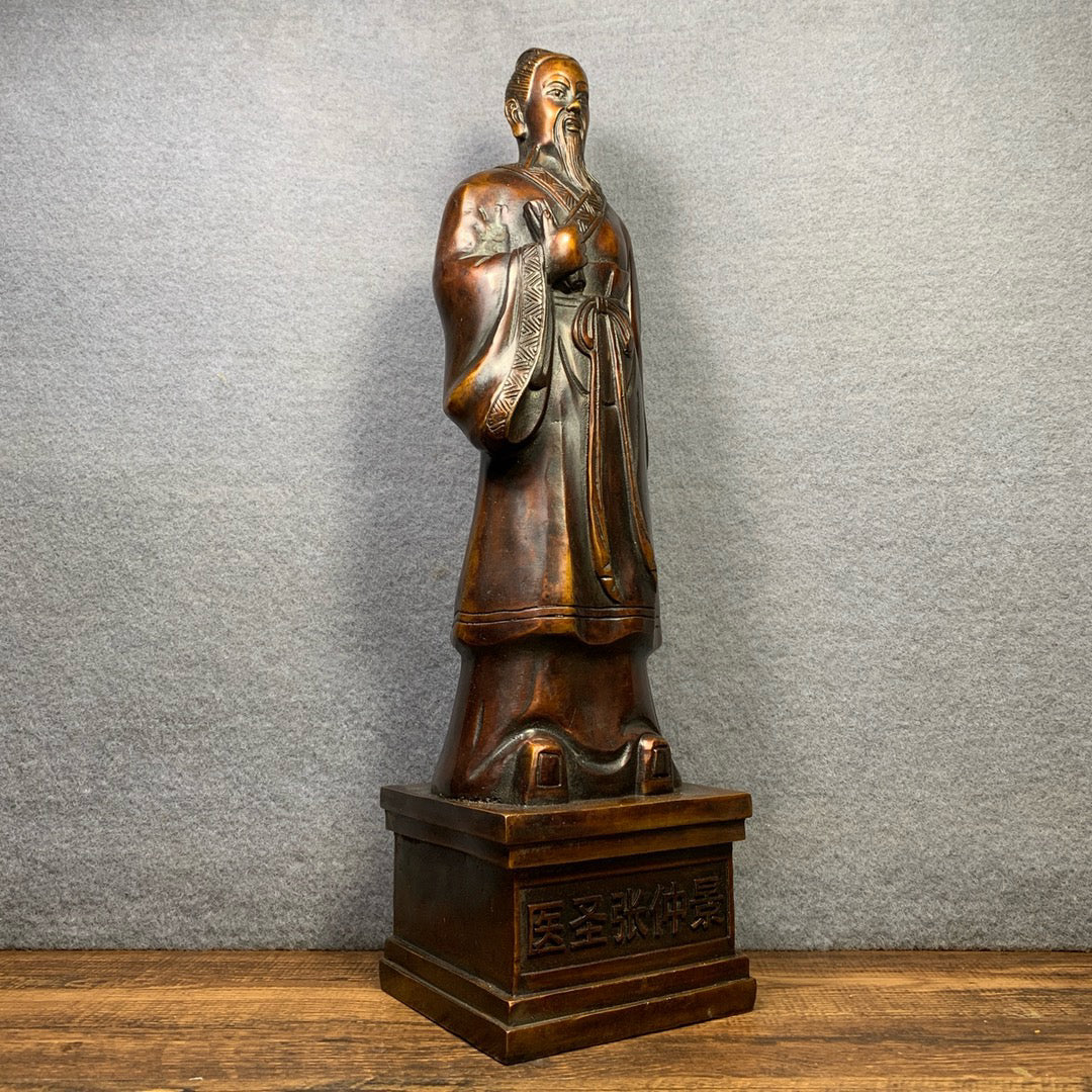 Chinese antique pure copper figure sculptures