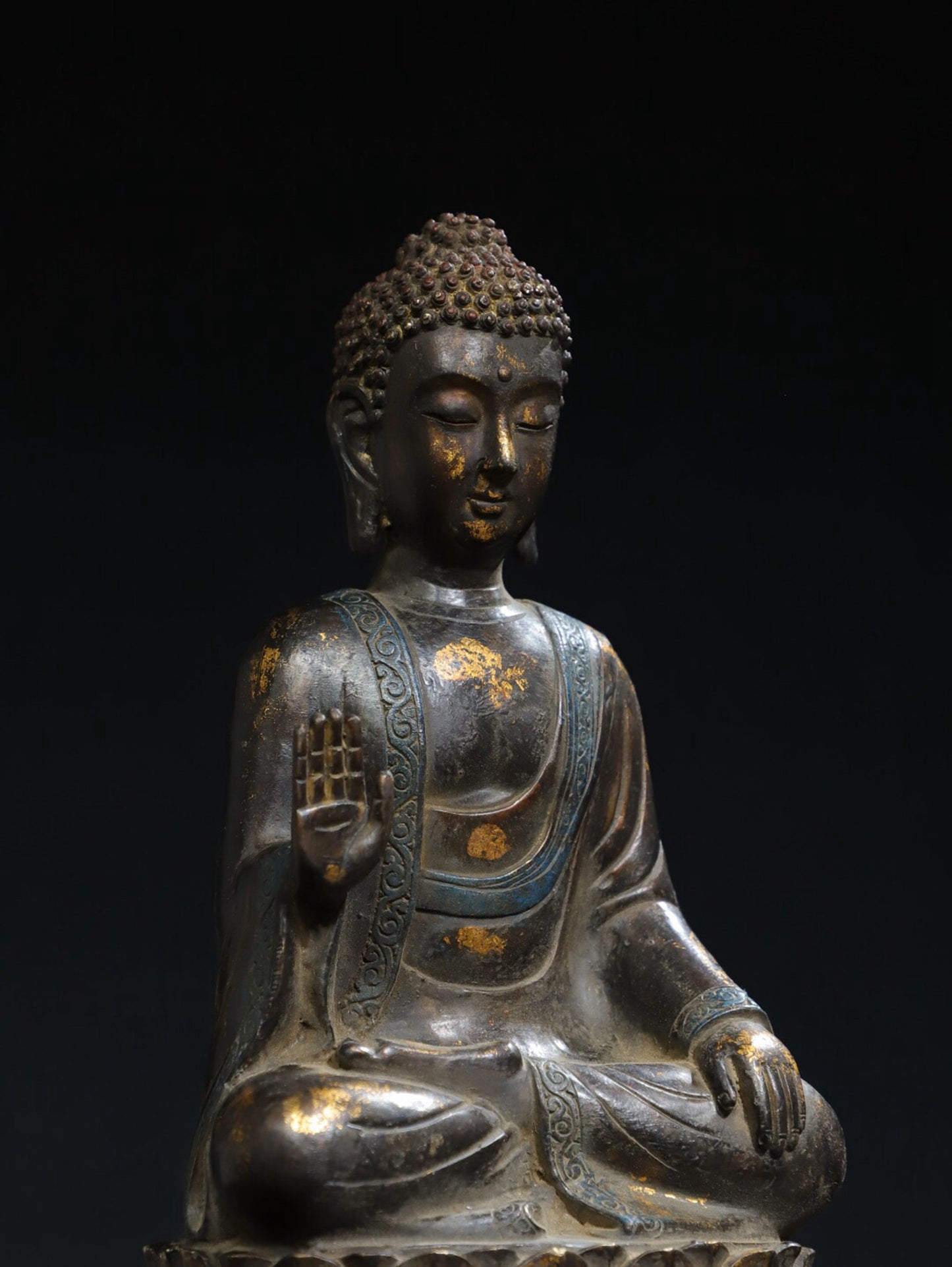Chinese antique pure copper statue of the Great Sun Tathagata