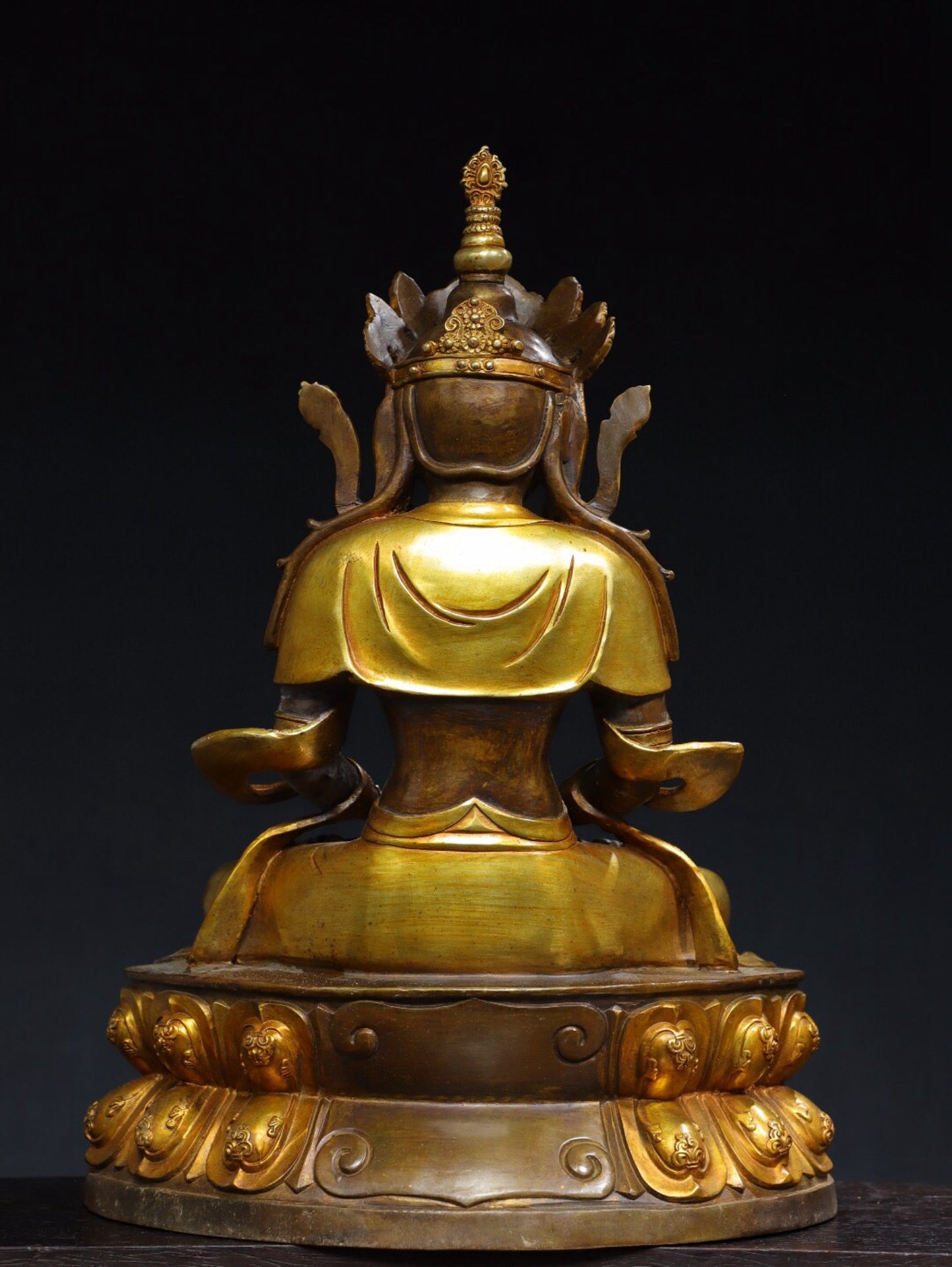 Chinese antique pure copper [Longevity Buddha] Buddha statue