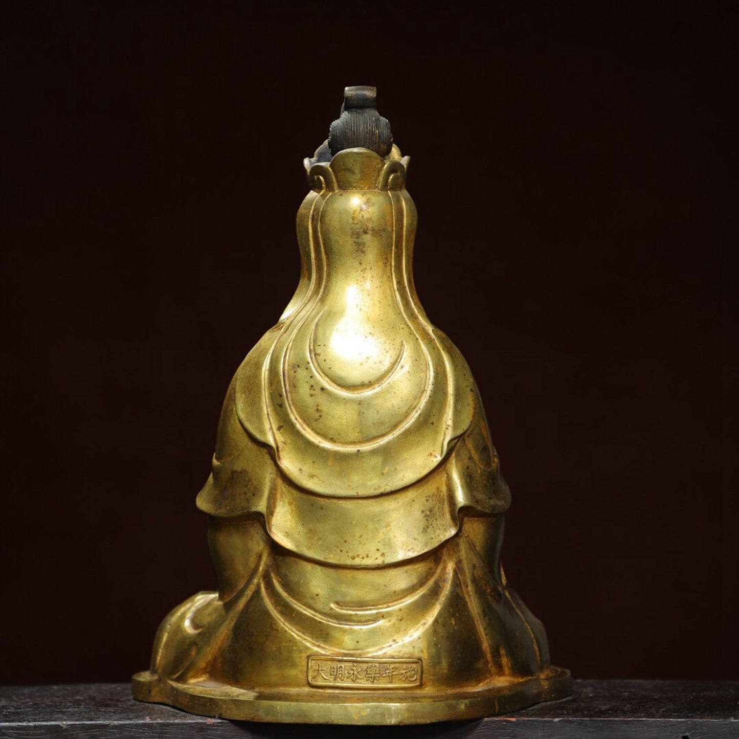 Chinese antique pure copper statue of "Free Avalokitesvara" Buddha