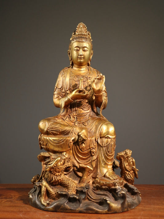 One Pure Copper Dragon Guanyin Bodhisattva