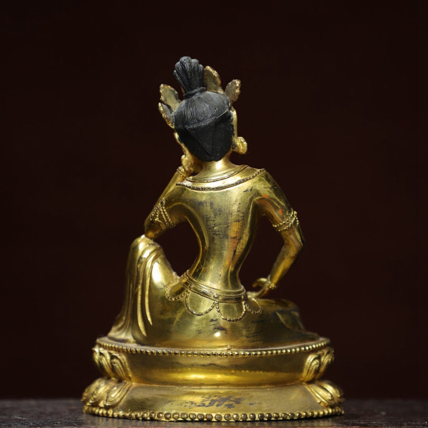 Chinese antique pure copper statue of "Free Avalokitesvara" Buddha