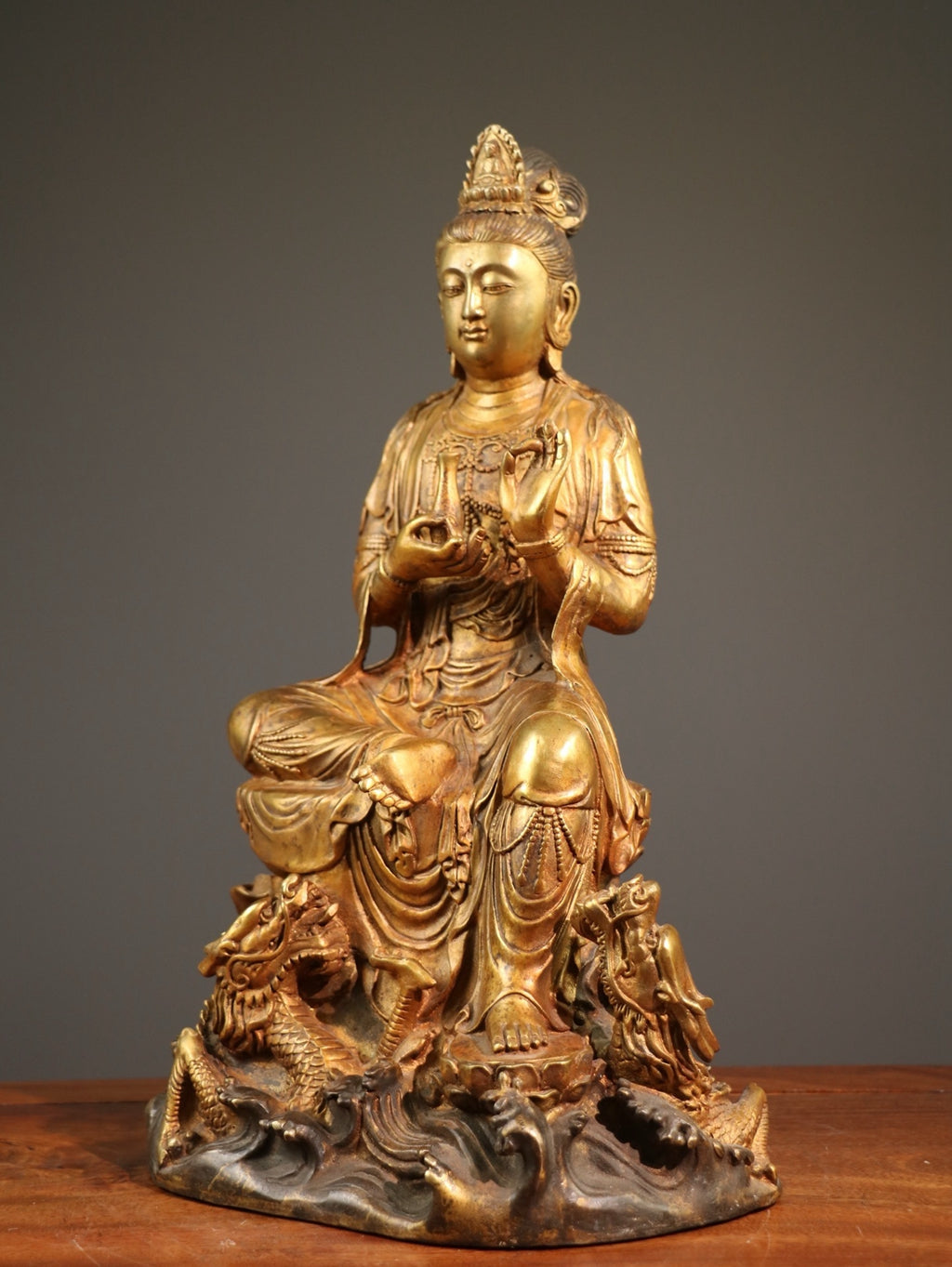 One Pure Copper Dragon Guanyin Bodhisattva